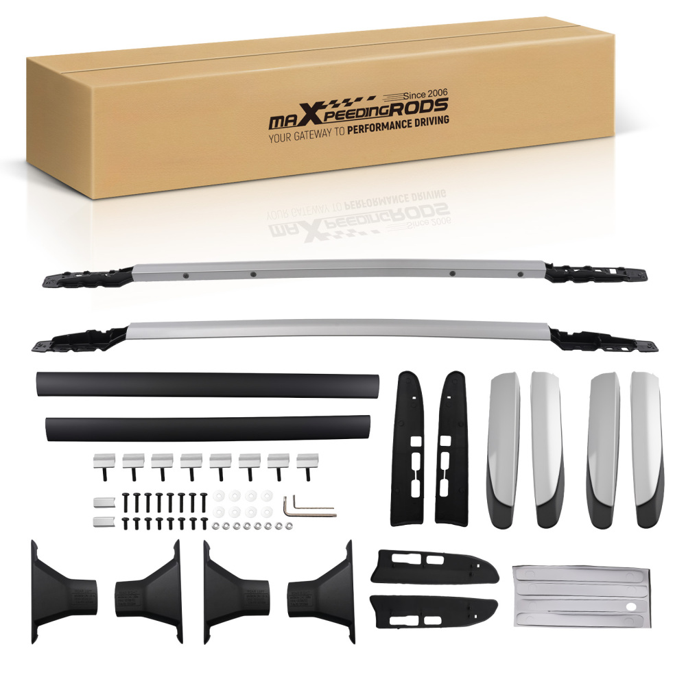 4Pcs Roof Rack for 2021-2025 compatible for Toyota Sienna Side Rails + Cross Bars Silver Set