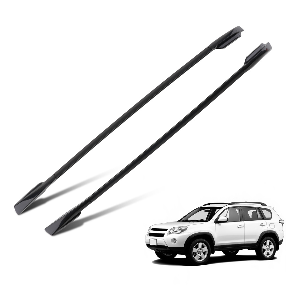 Black Aluminium Roof Rails Bars Set compatible for Toyota RAV4 MK3 2006-2012 2PCS
