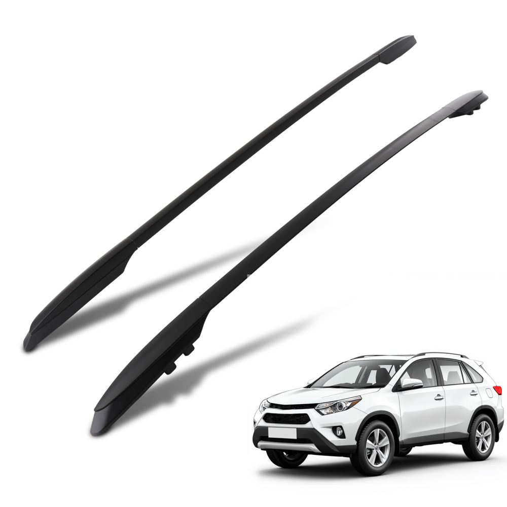 Aluminium Black Roof Rails Rack Bars Set compatible for Toyota RAV4 MK4 XA40 2012-2019