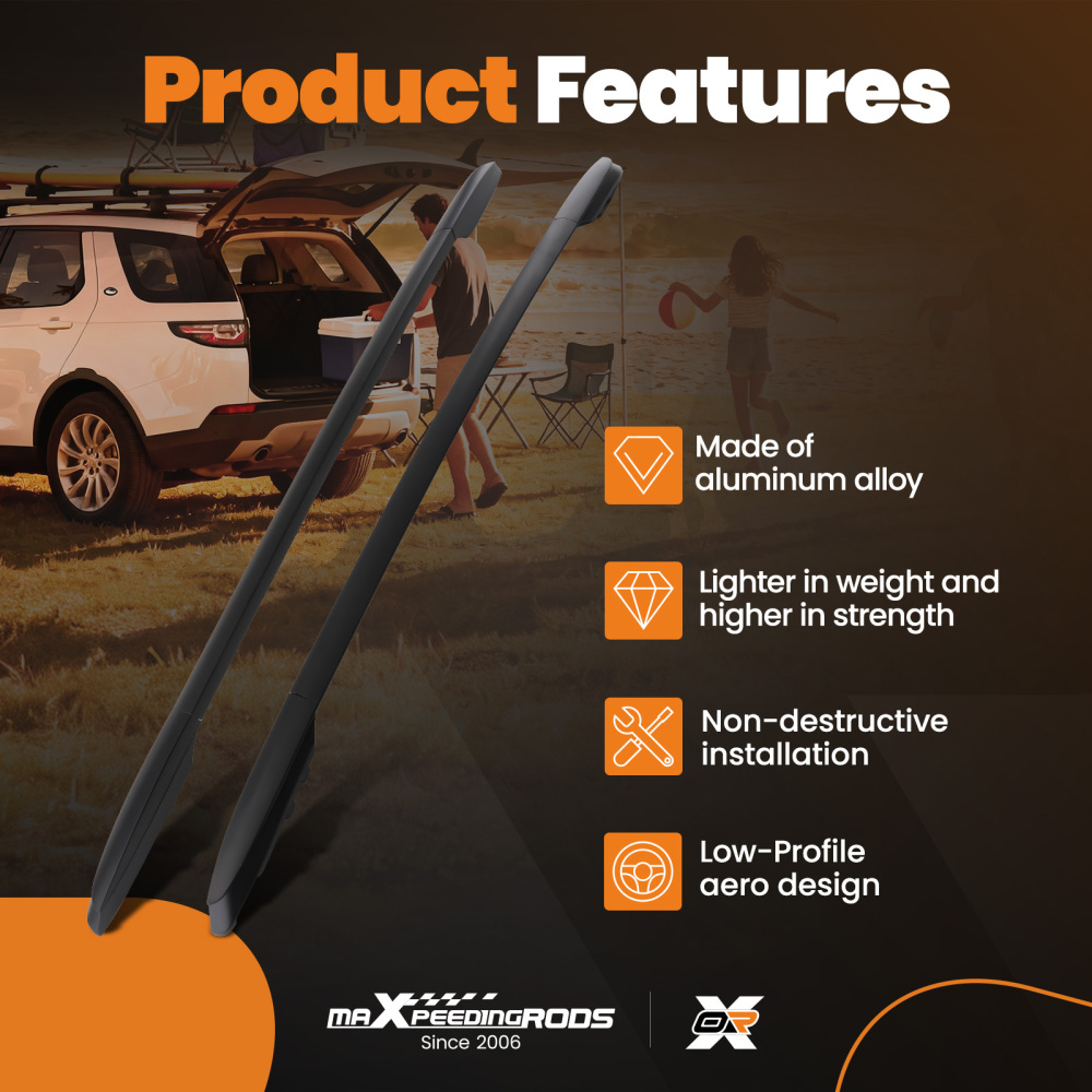 Aluminium Black Roof Rails Rack Bars Set compatible for Toyota RAV4 MK4 XA40 2012-2019