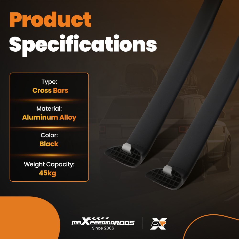 Aluminum Black Luggage Roof Cross Rails Bars Rack compatible for Tesla Model Y 2019-2025