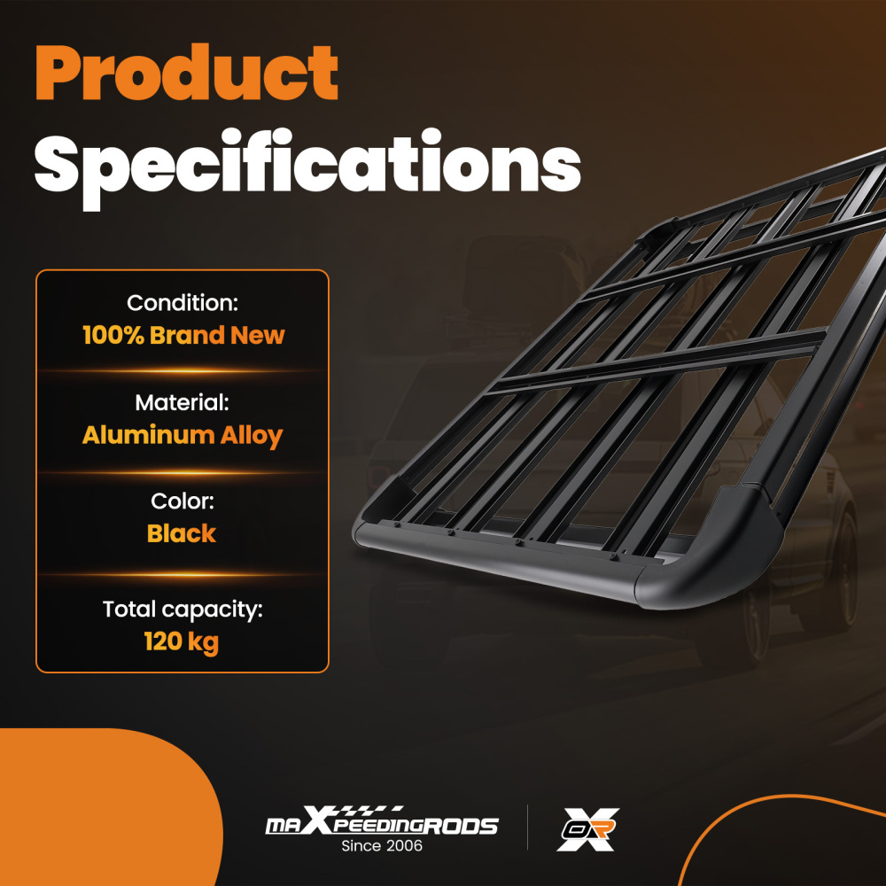 Car Roof Basket Universal 127cm Aluminium Luggage Rack 120kg Capacity Storage