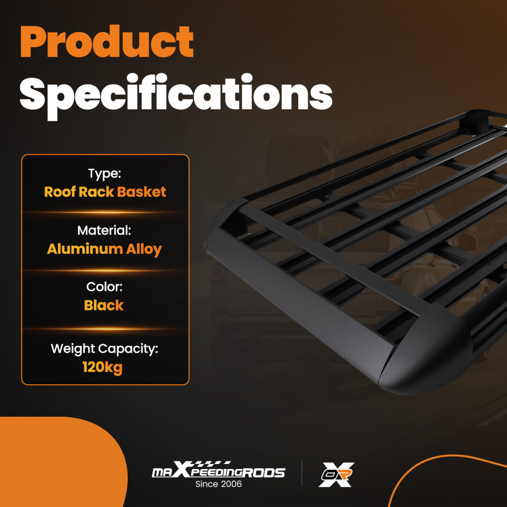 Car Roof Cargo Basket Universal 1.4M Aluminium Rack 120kg Capacity