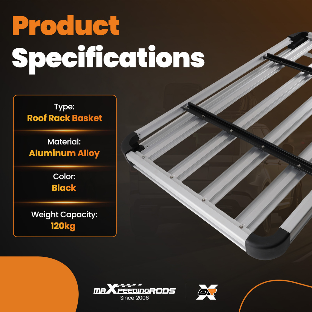 1.6 Metre Aluminum Roof Rack Basket Universal Carrier 160x100cm 120kg Max