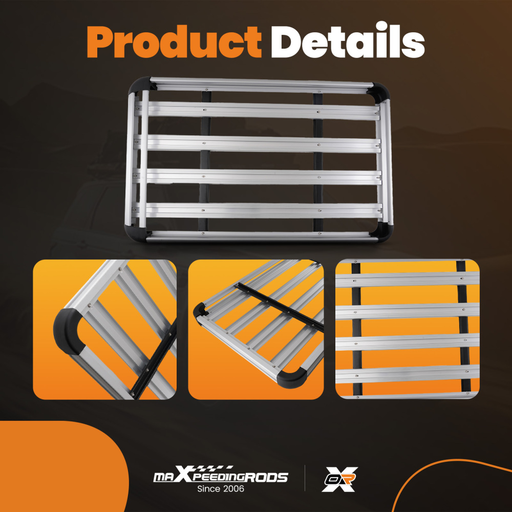 1.6 Metre Aluminum Roof Rack Basket Universal Carrier 160x100cm 120kg Max