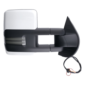 Rear View Mirror compatible for Chevy Avalanche 2007-2013 compatible for White Manual Folding