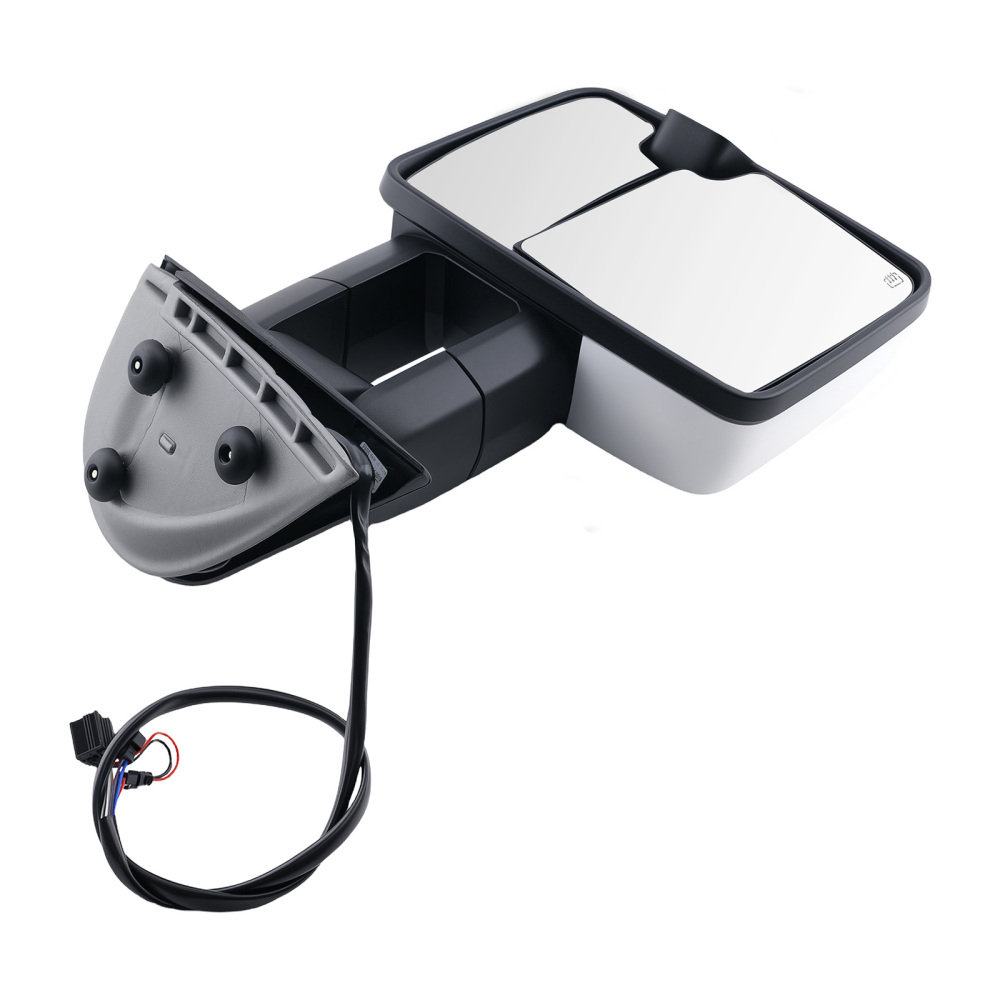 Rear View Mirror compatible for Chevy Avalanche 2007-2013 compatible for White Manual Folding