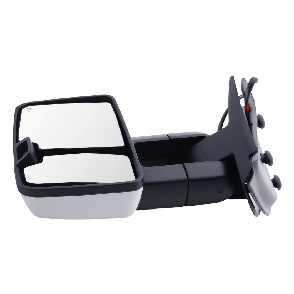 Rear View Mirror compatible for Chevy Avalanche 2007-2013 compatible for White Manual Folding