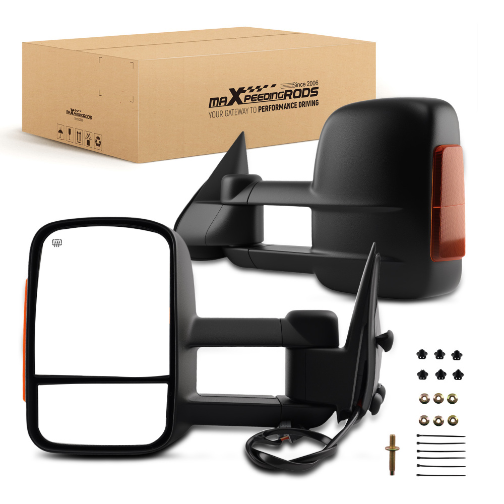 Heated Mirror compatible for Chevy Silverado 1500 2003-2006 15124827 Side View Black