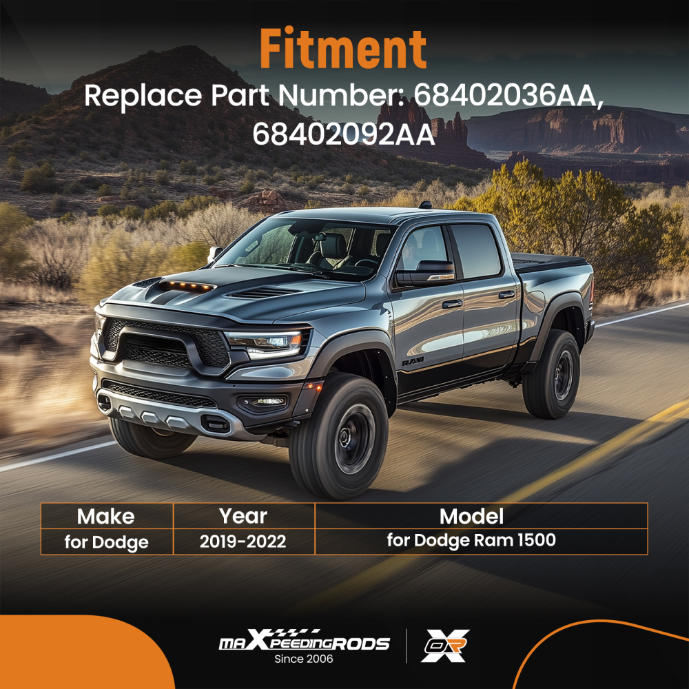 Passenger Side Mirror Glass Heated Convex compatible for Dodge Ram 1500 2019-22 68402036AA