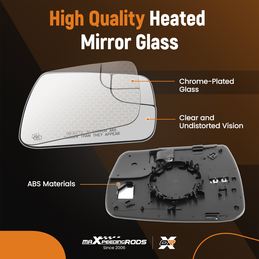 Passenger Side Mirror Glass Heated Convex compatible for Dodge Ram 1500 2019-22 68402036AA