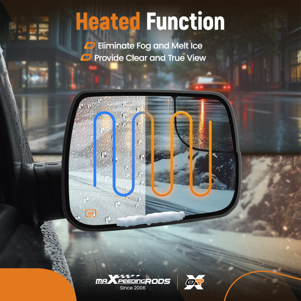 Passenger Side Mirror Glass Heated Convex compatible for Dodge Ram 1500 2019-22 68402036AA