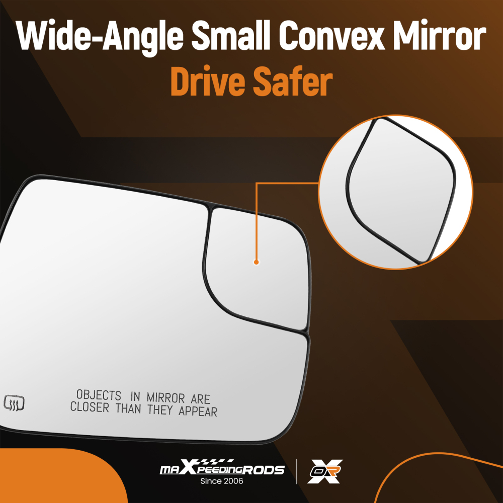 Passenger Side Mirror Glass Heated Convex compatible for Dodge Ram 1500 2019-22 68402036AA