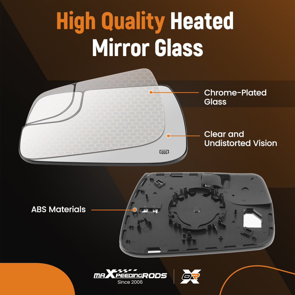 Driver Side Mirror Glass Heated Convex compatible for Dodge Ram 1500 2019-2022 68402037AA