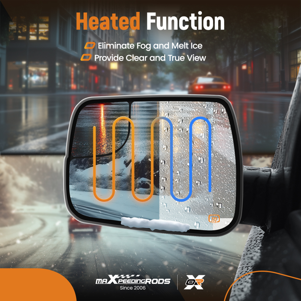 Driver Side Mirror Glass Heated Convex compatible for Dodge Ram 1500 2019-2022 68402037AA