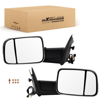 Chrome Extendable Side Mirror compatible for Dodge Ram 2500/3500 2010-2018 55372071AH