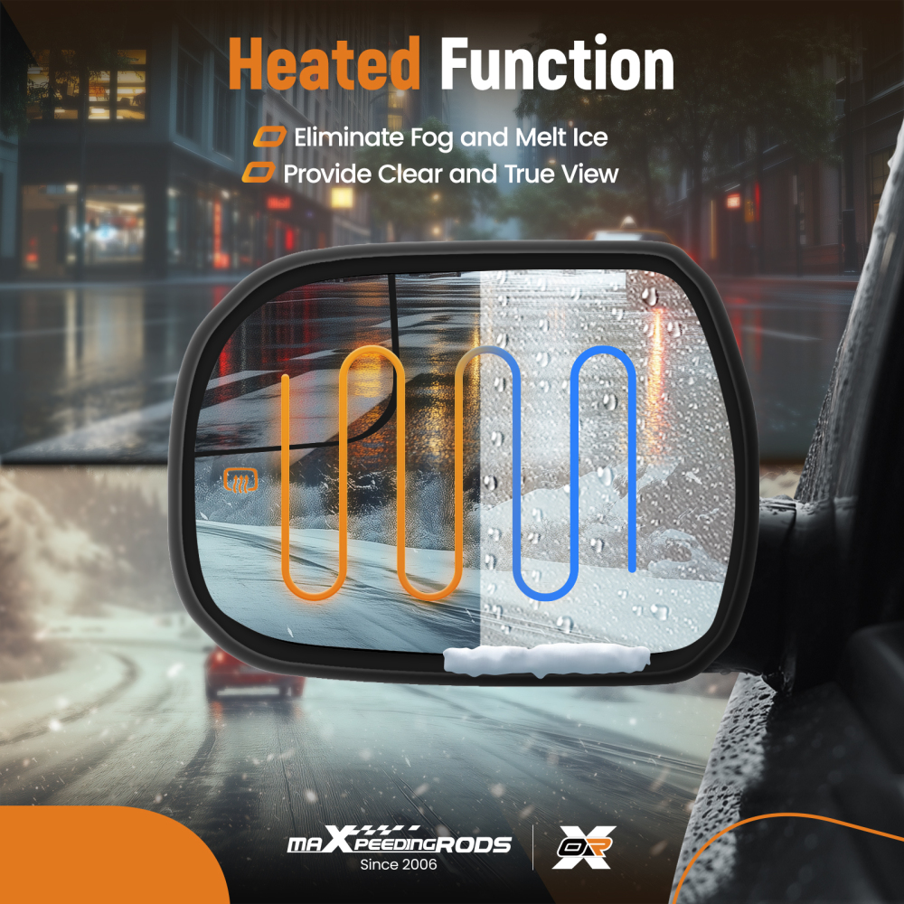 Driver Heated Convex Side Mirror Glass compatible for Toyota Sienna 2014-2020 8790608080