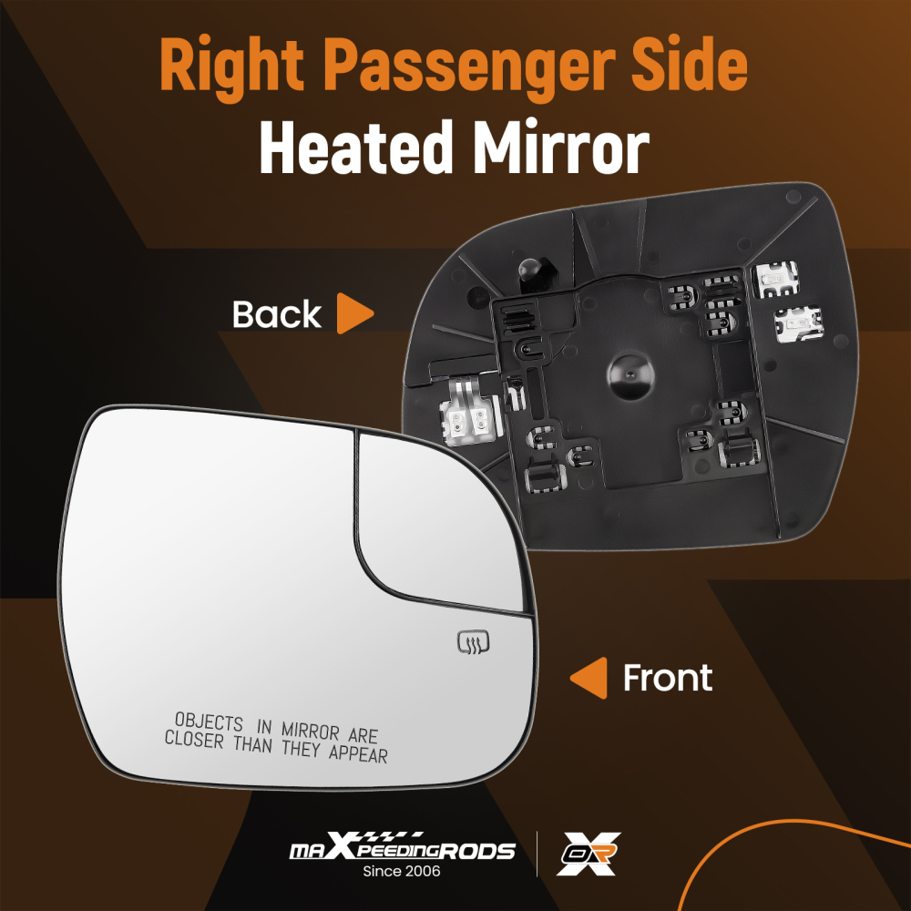 Passenger Heated Convex Side Mirror Glass compatible for Toyota Sienna 2014-2020 8790308080