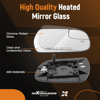 Passenger Heated Convex Side Mirror Glass compatible for Toyota Sienna 2014-2020 8790308080