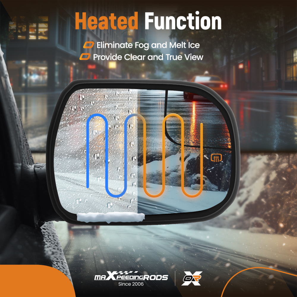 Passenger Heated Convex Side Mirror Glass compatible for Toyota Sienna 2014-2020 8790308080