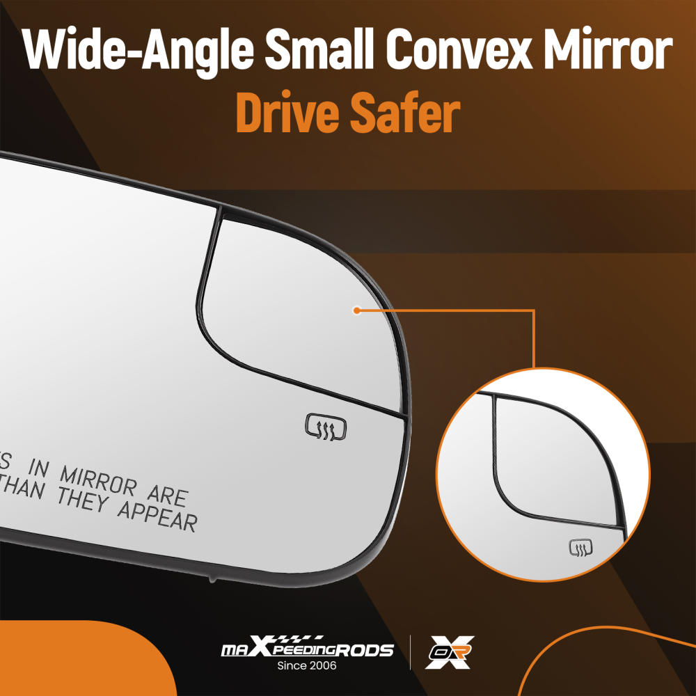 Passenger Heated Convex Side Mirror Glass compatible for Toyota Sienna 2014-2020 8790308080