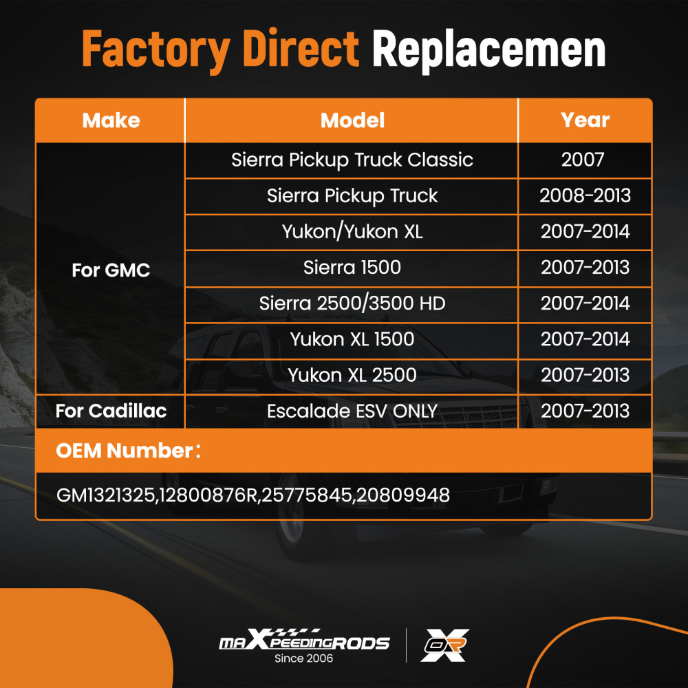 Black Mirror compatible for Chevy Tahoe 2007-2014 25775845 Power Heated Right Manual Fold