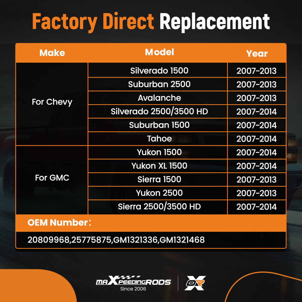 Extendable Mirror compatible for Chevy Silverado 1500 2007-2013 25775875 Heated