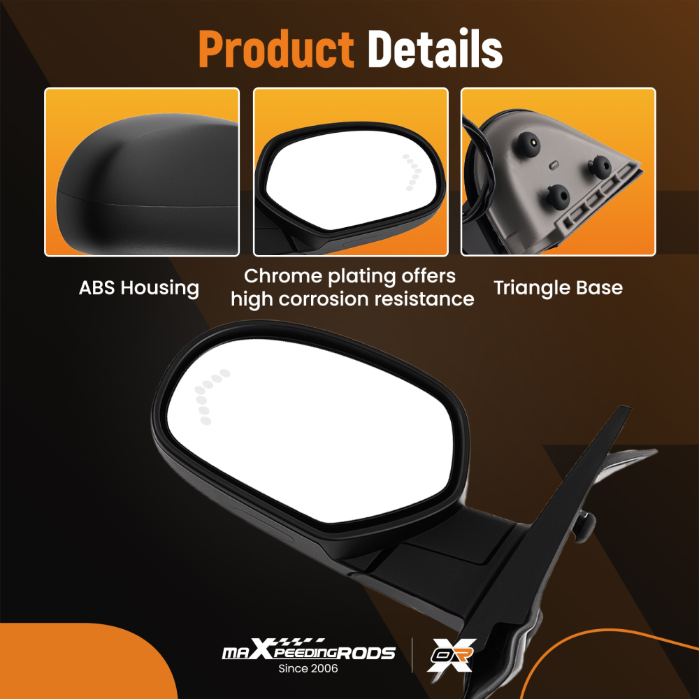 Extendable Mirror compatible for Chevy Silverado 1500 2007-2013 25775875 Heated