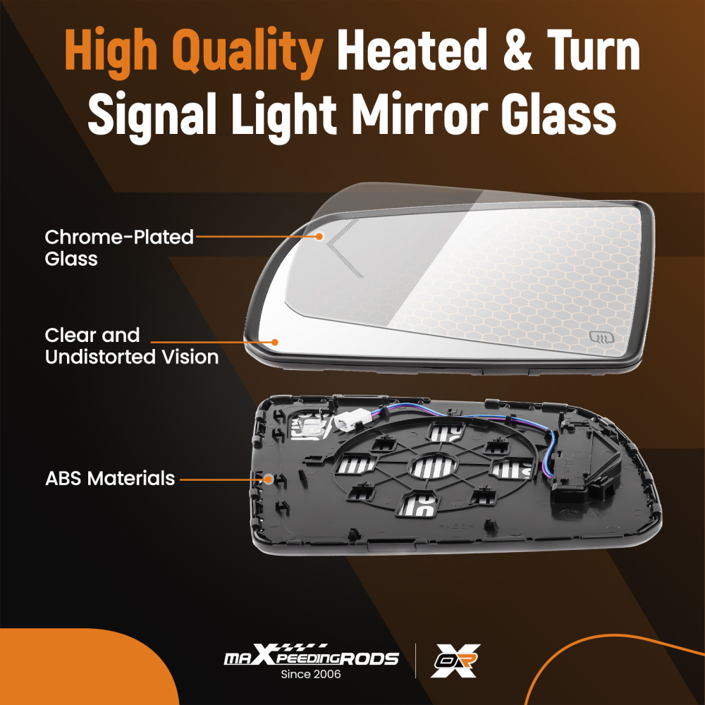 Left Driver Side Mirror Glass Heated Signal compatible for Toyota Sequoia 2008-2017 compatible for Tundra