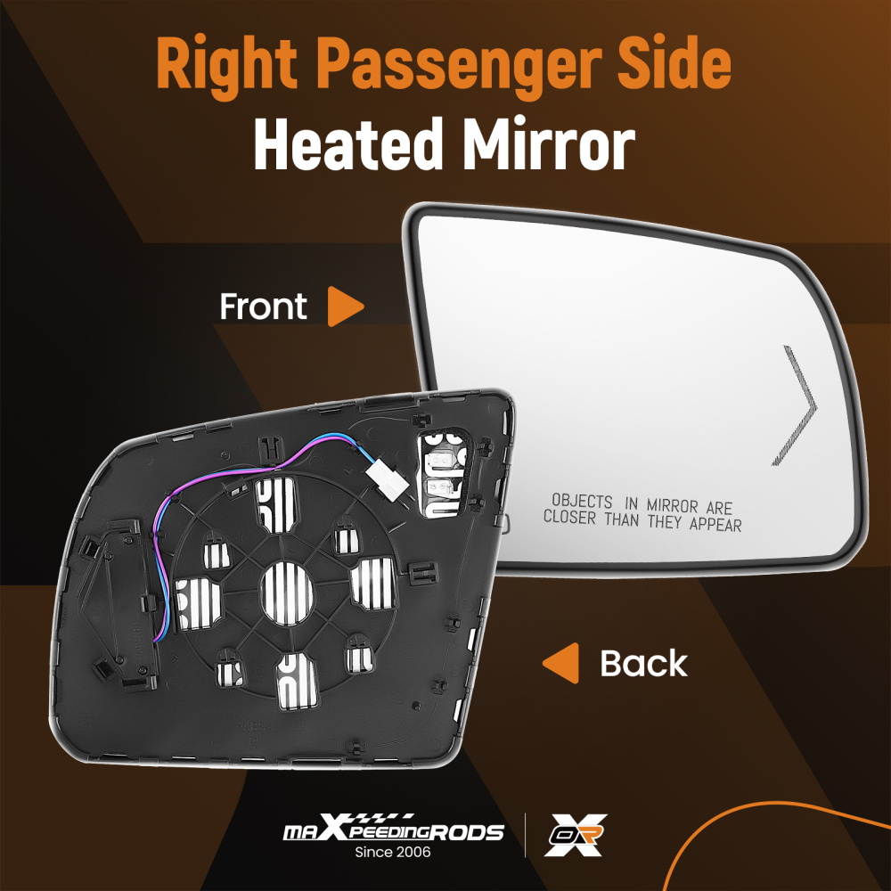 Right Passenger Side Mirror Glass Heated Signal compatible for Toyota Sequoia 08-17 compatible for Tundra