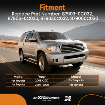 Right Passenger Side Mirror Glass Heated Signal compatible for Toyota Sequoia 08-17 compatible for Tundra