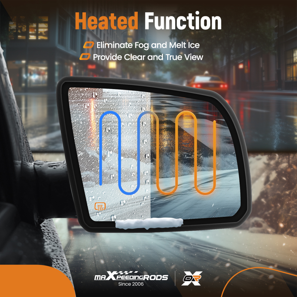 Right Passenger Side Mirror Glass Heated Signal compatible for Toyota Sequoia 08-17 compatible for Tundra