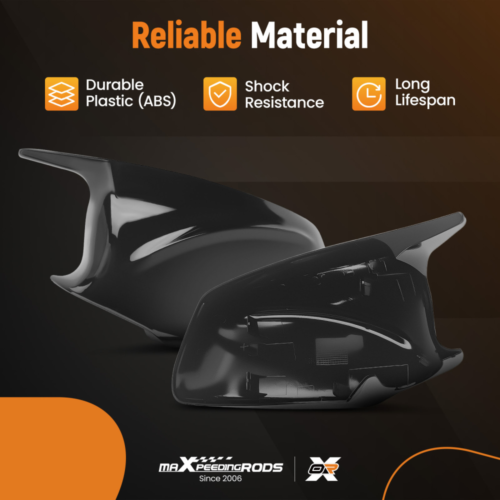 Wing Mirror Cover Capfor compatible for BMW 5 Series F10 F11 F18 520i-550i 2010-2013 Black