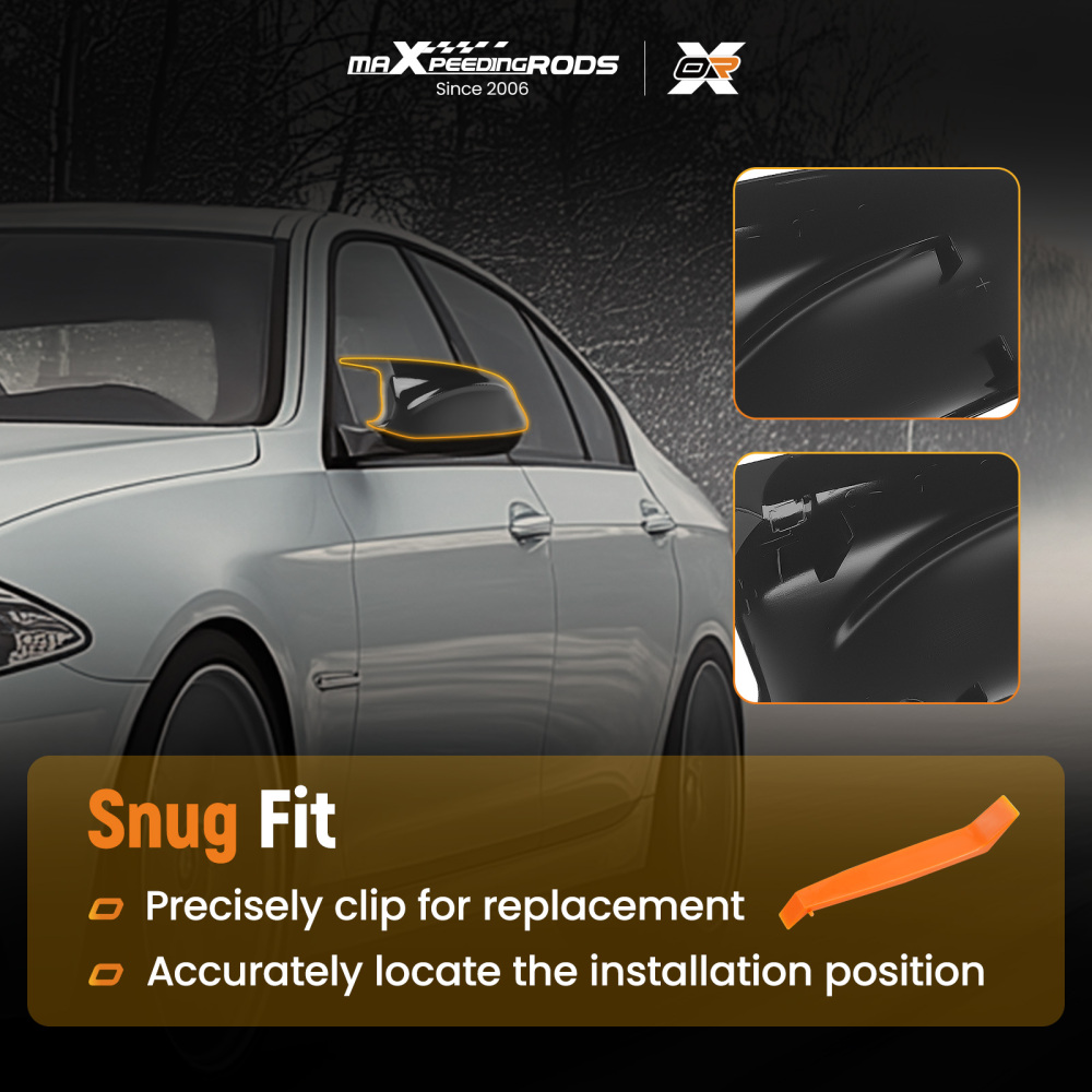 Door Mirror Cap Kit compatible for BMW 5 Series F10 F11 F18 520i-550i 2010-2013 51167216369