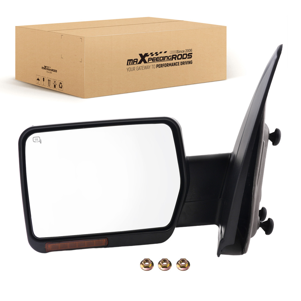 Chrome Left Mirror compatible for Ford F-150 2004-2014 Power Heated Signal 6118586F