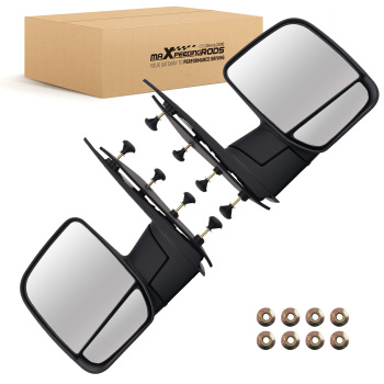 Left Right Side Mirror compatible for Ford E-150/E-250 03-13 15227440 ABS Black Power