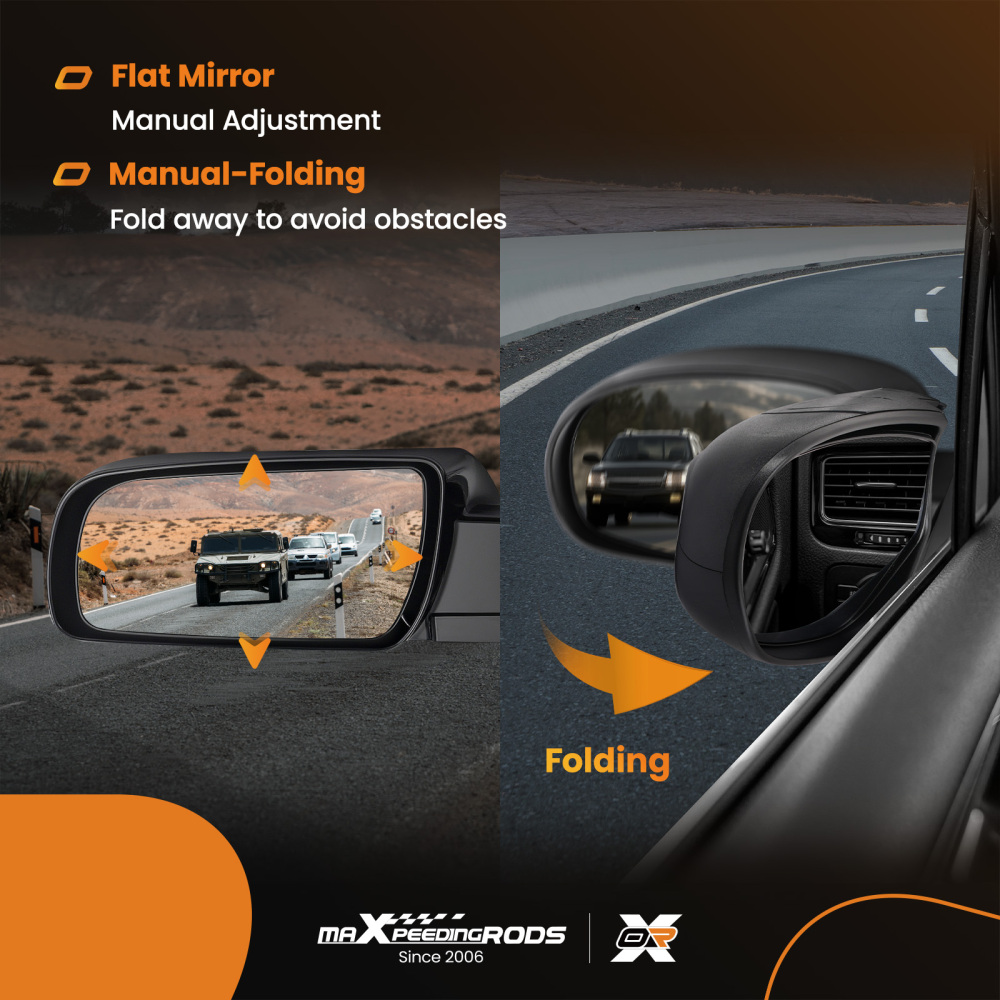 L+R Side Mirrors compatible for Chevy C1500/Blazer/Compatible for Escalade 88-00 15764759 Manual Fold