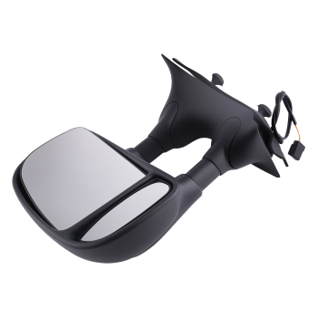 Left Mirror Assembly compatible for Ford F-250 F-350 F-450 08-16 Black Texture Chrome