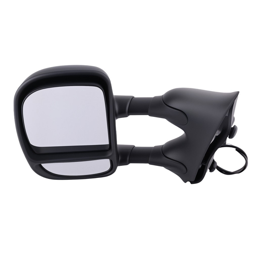 Left Mirror Assembly compatible for Ford F-250 F-350 F-450 08-16 Black Texture Chrome