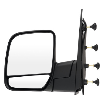 Left Manual Mirror compatible for Ford E-150/E-250/E-450 2003-2013 Black ABS