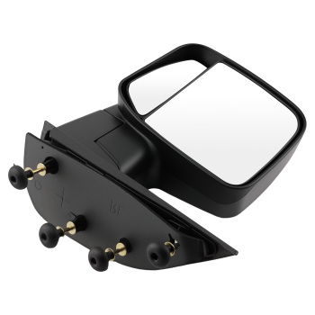 Left Manual Mirror compatible for Ford E-150/E-250/E-450 2003-2013 Black ABS