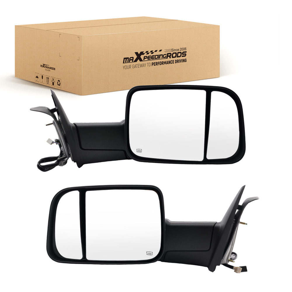 Black Manual Side Mirror compatible for Dodge Ram 2500/3500 2009-2018 55372070AJ