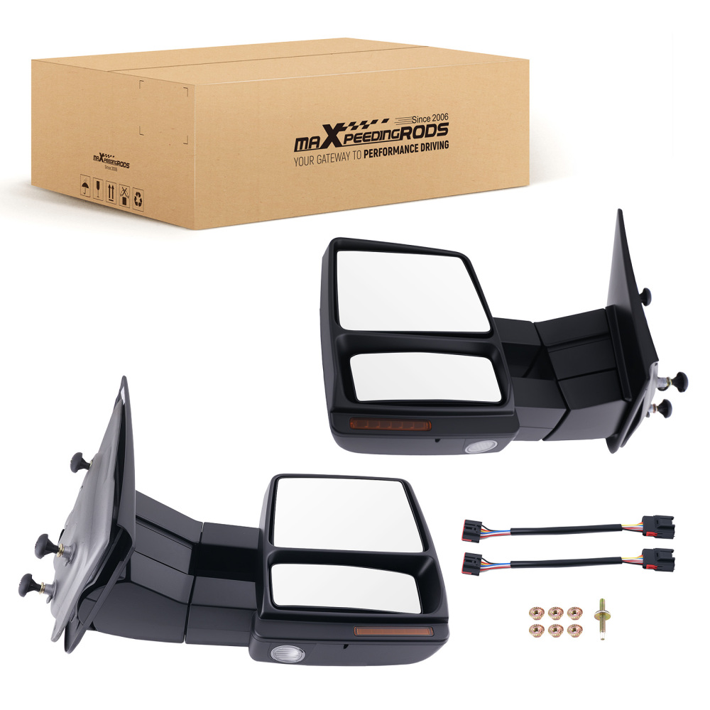 Extendable Mirror compatible for Ford F-150 07-14 FO1320321 Towing Heated LED