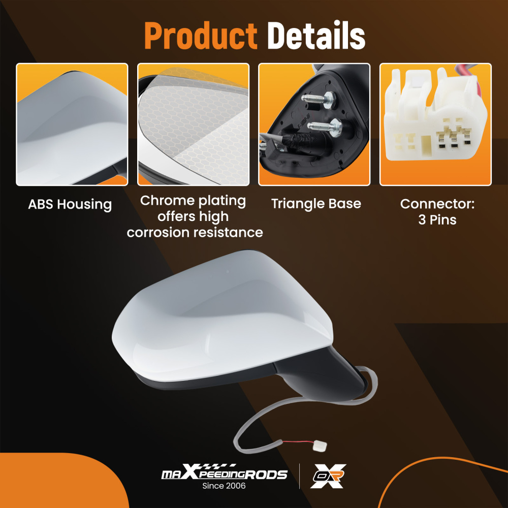 Passenger Mirror compatible for Toyota Camry 2.5L 3.5L 2018-2024 Convex 8791033C20PFM