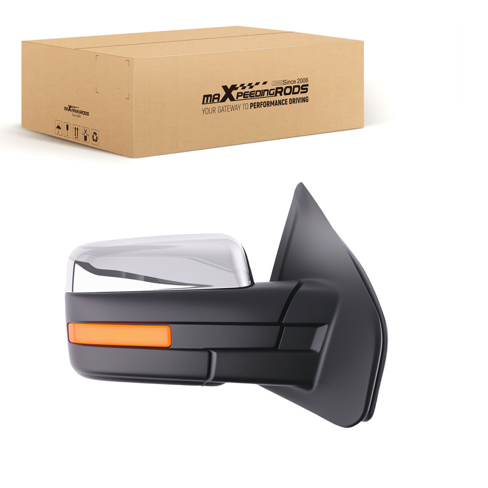 Chrome Heated Side Mirror Right compatible for Ford F150 2004-2014 Power FO1321369