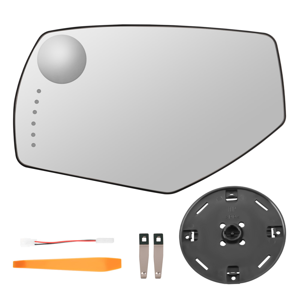 Driver Side Mirror Glass Heated With Signal compatible for Silverado Sierra 2014 -2018