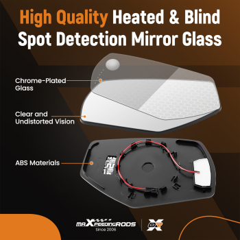 Driver Side Mirror Glass Heated With Signal compatible for Silverado Sierra 2014 -2018