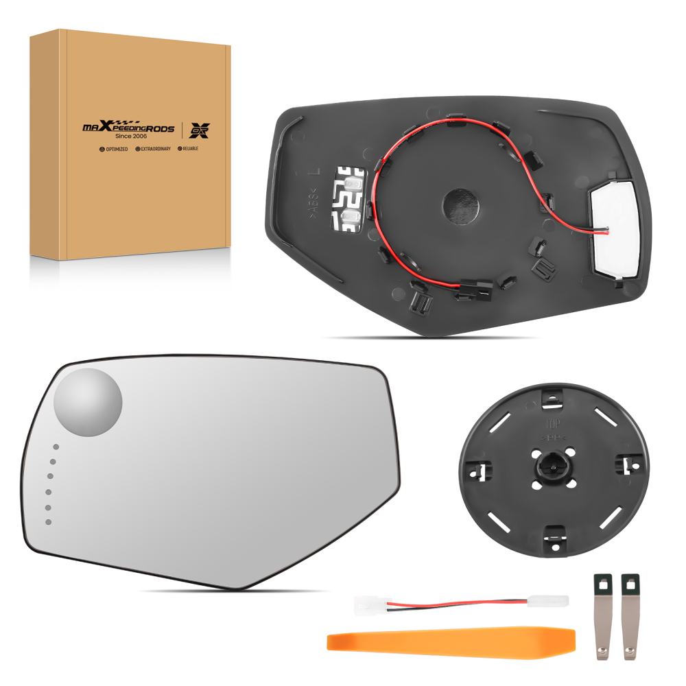 Driver Side Mirror Glass Heated With Signal compatible for Silverado Sierra 2014 -2018