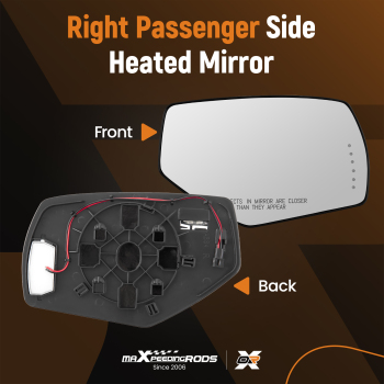 Passenger Side Mirror Glass Heated with Signal compatible for Silverado Sierra 2014 -2018