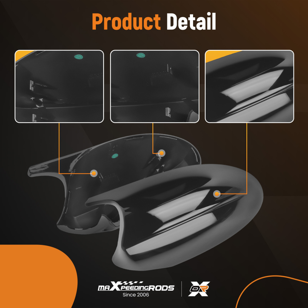 Side Mirror Cover Caps compatible for BMW E90 E91 Pre-LCI 2005-2007 51167135098 ABS Plastic